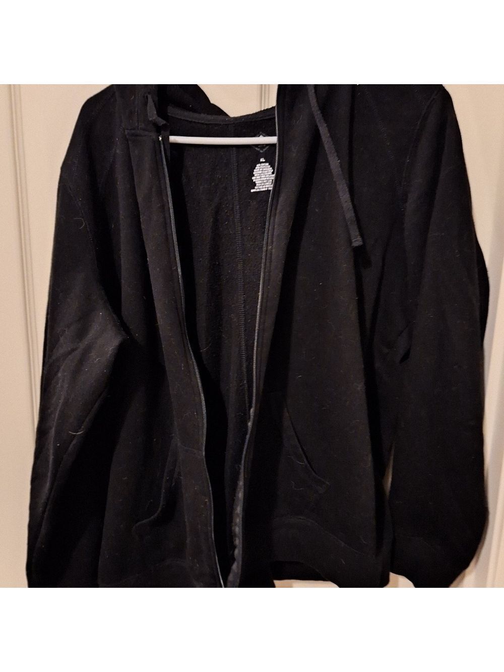St Johns Bay Black Zip Front Hooded Sweatshirt Jacket Juniors